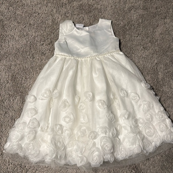 Toddler Girl Blueberi Boulevard Floral Applique Fit and Flare Dress - Picture 3 of 9